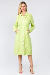 American Bazi Women's Button-Up Distressed Denim Dress - Timeless Style with Modern Edge